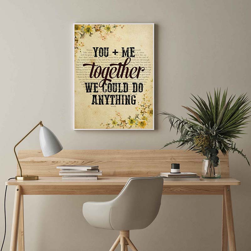 Skitongifts Wall Decoration, Home Decor, Decoration Room You and Me Song Lyrics-TT2803