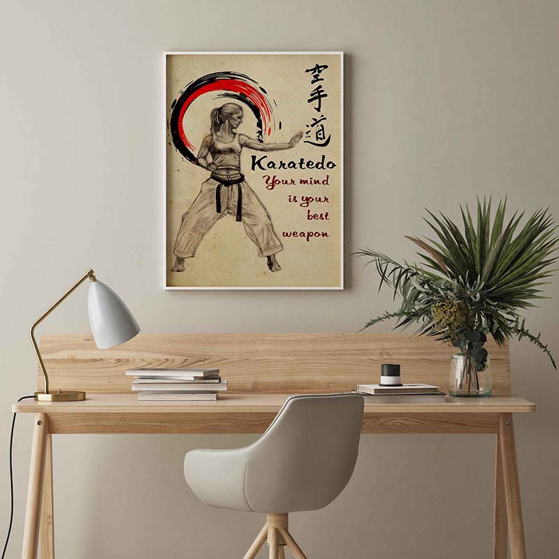 Skitongifts Wall Decoration, Home Decor, Decoration Room Your Mind Karate Women - Karate-TT2403
