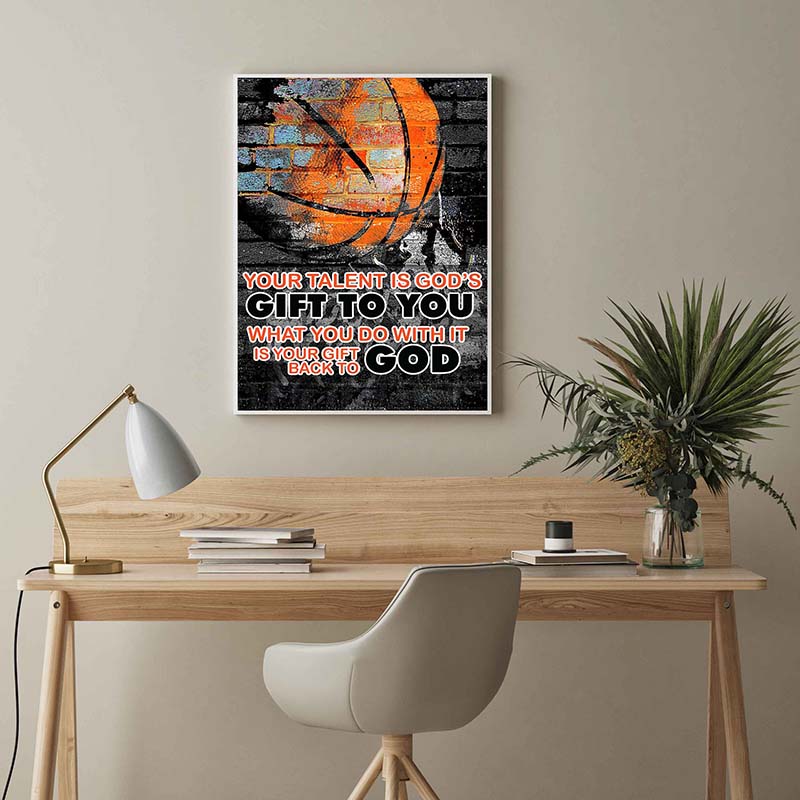 Skitongifts Wall Decoration, Home Decor, Decoration Room Your Talent Is Gods Present To You Basketball TT1802