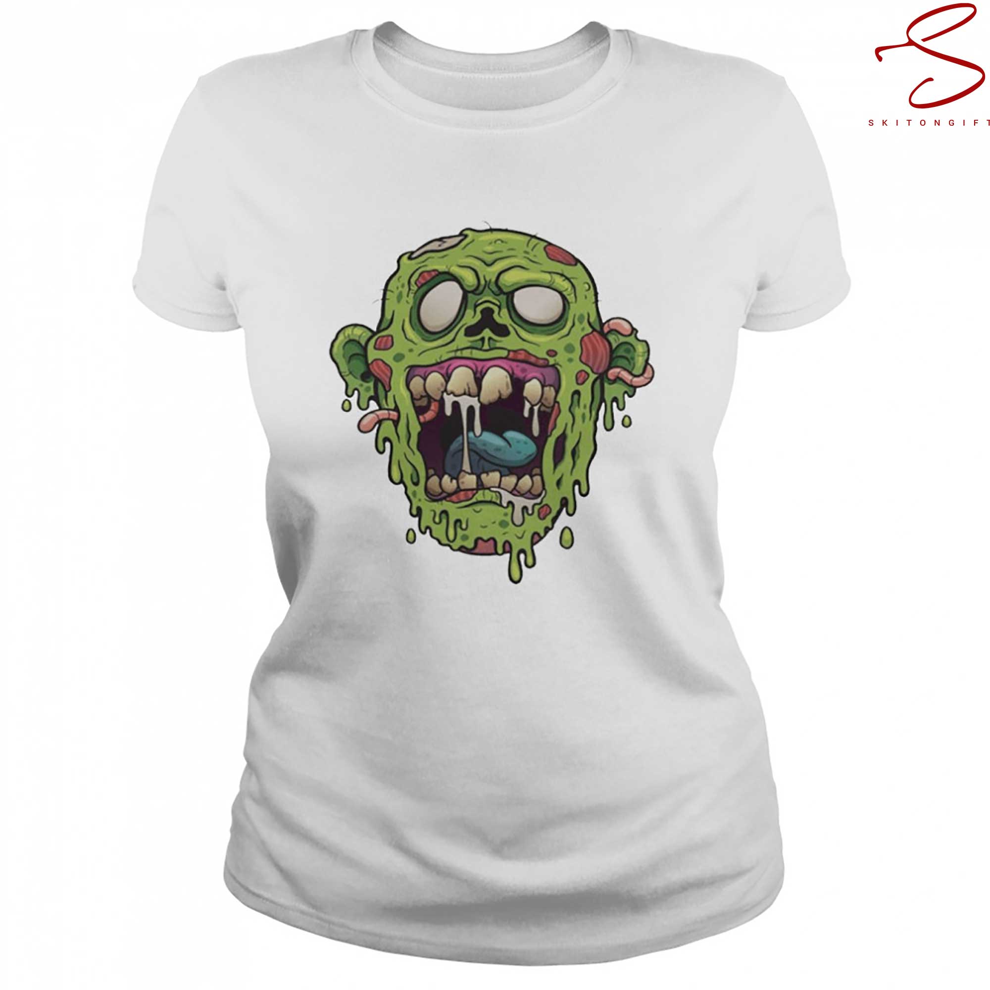 Skitongift Zombie Face Halloween T Shirt