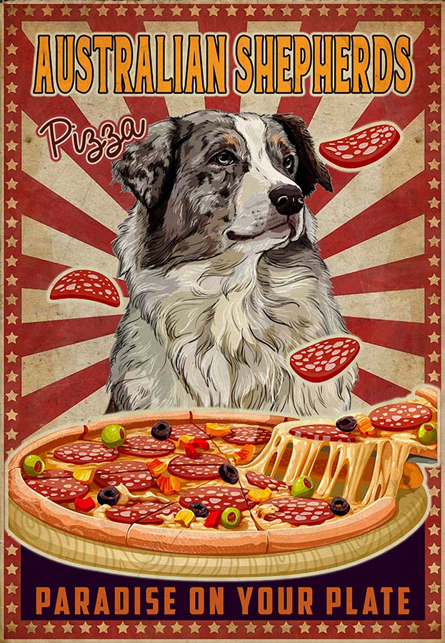 australian shepherds - Pizza Paradise On Your Plate-MH2109