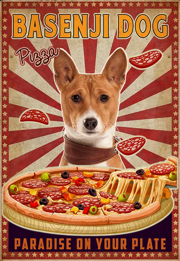 basenji dog - Pizza Paradise On Your Plate-MH2109