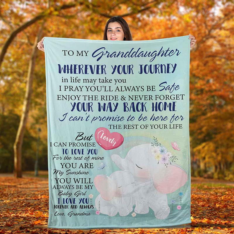 Skitongift Blanket For Sofa Throws, Bed Throws blanket-Elephant To My Daughter I Pray You'll Always be Safe anjoy Your Way Back Home I Love Grandma-TT2504