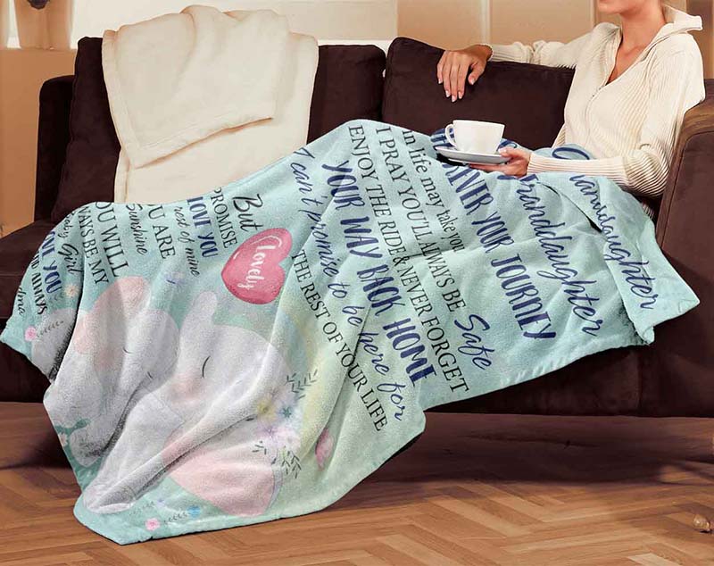 Skitongifts Blanket For Sofa Throws, Bed Throws blanket-Elephant To My Daughter I Pray You'll Always be Safe anjoy Your Way Back Home I Love Grandma-TT2504