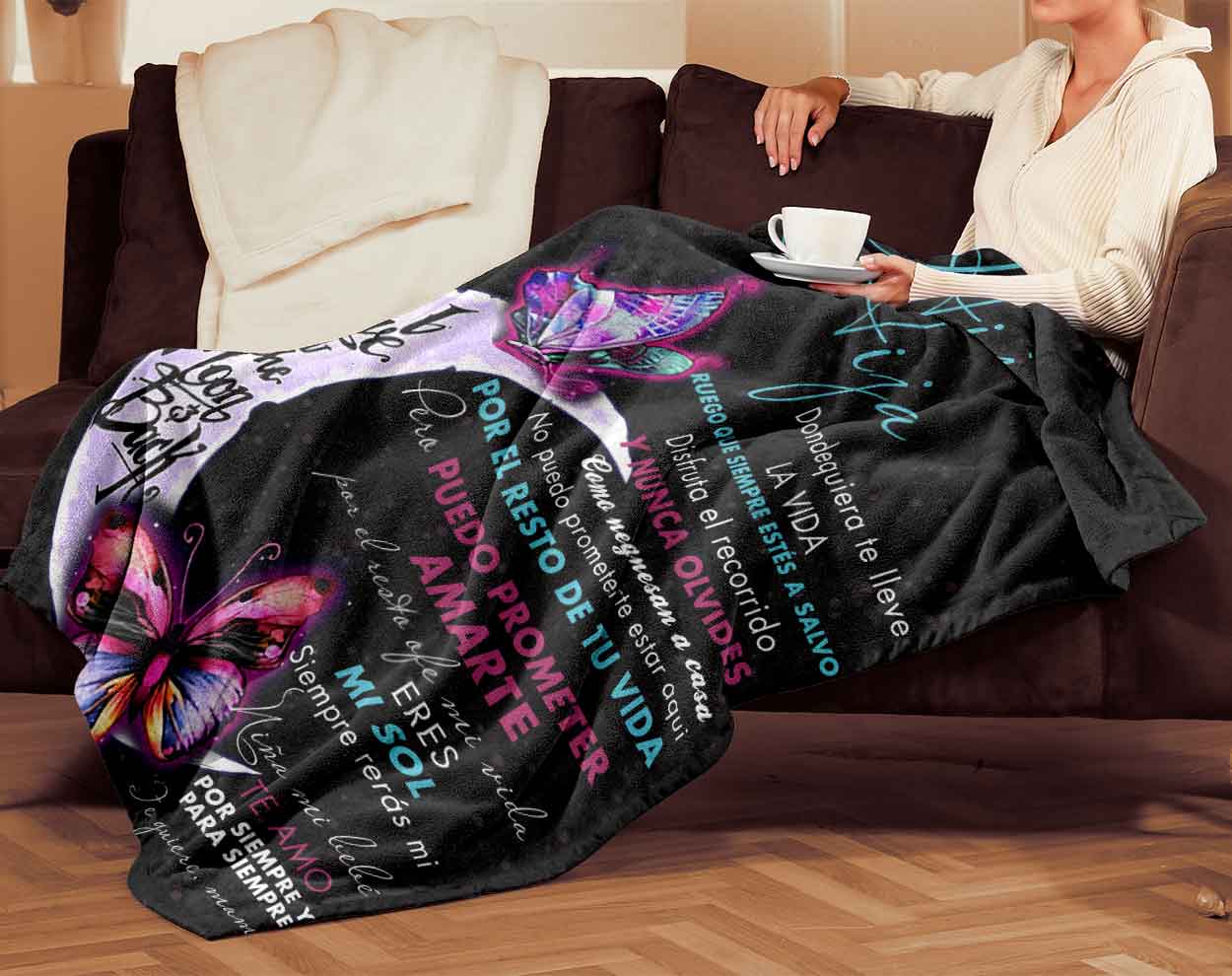 Skitongifts Blanket For Sofa Throws, Bed Throws blanket - Para Mi Hija Dondequiera Te Lleve Como Negnesan A Casa-TT1201