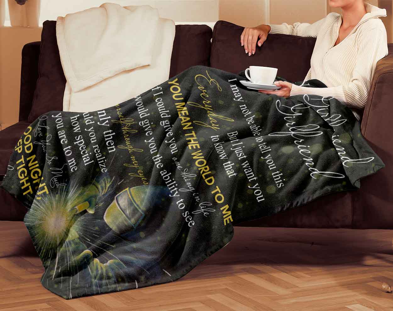 Skitongifts Blanket For Sofa Throws, Bed Throws blanket - To Girlfriend Only Would You Realize How Special You Are To Me Good Night Tight Baby-TT2501