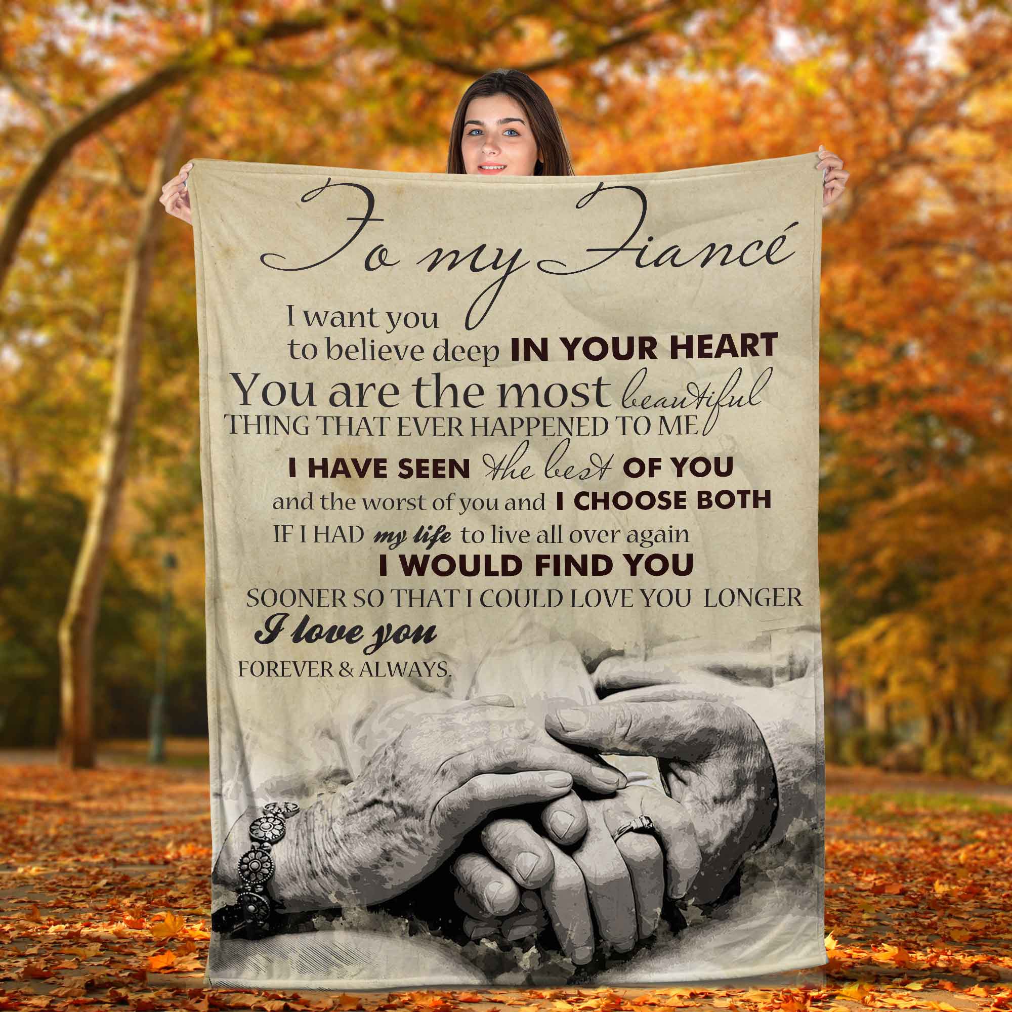 Skitongifts Blanket For Sofa Throws, Bed Throws blanket - To My Fiance I Want You To Believe Deep In Your Heart You Are The Most Beautiful-TT1301