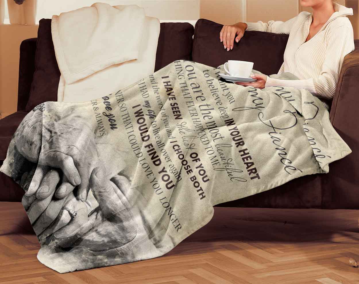 Skitongifts Blanket For Sofa Throws, Bed Throws blanket - To My Fiance I Want You To Believe Deep In Your Heart You Are The Most Beautiful-TT1301