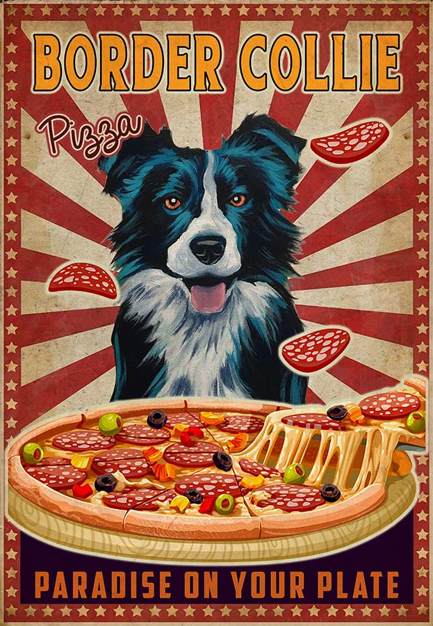 border collie - Pizza Paradise On Your Plate-MH2109
