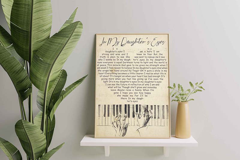Skitongifts Wall Decoration, Home Decor, Decoration Room in My Daughter's Eyes Song Lyrics Tree Birds-TT3009