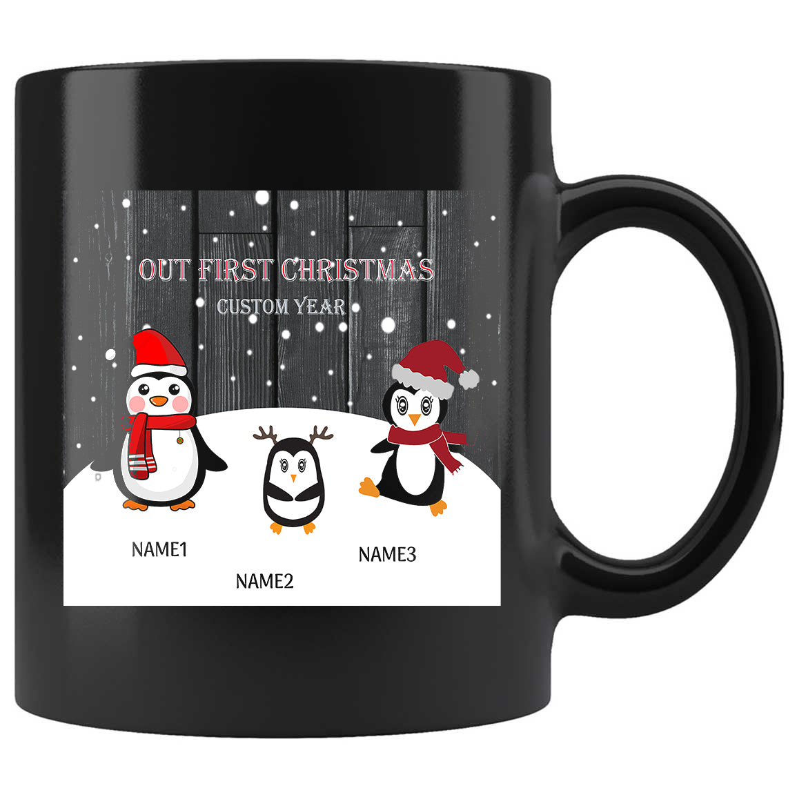 Our 1st Christmas Personalized For Friends And Family Skitongifts Funny Ceramic Coffee Mug For Birthday, Mother's Day, Father's Day