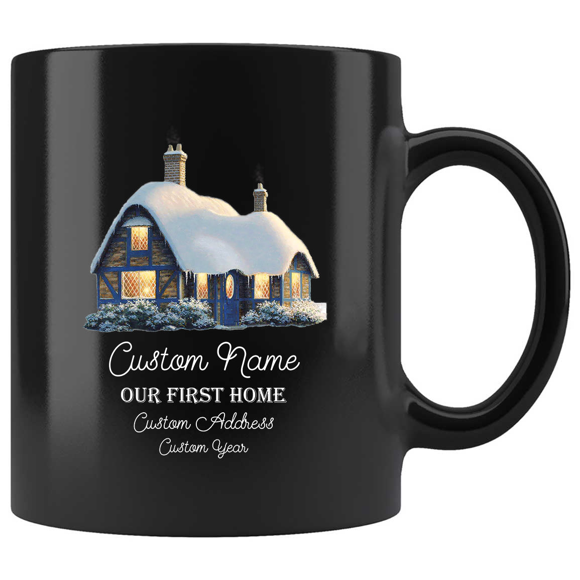 Our First Home - Personalized Christmas For Friends And Family Skitongifts Funny Ceramic Coffee Mug For Birthday, Mother's Day, Father's Day