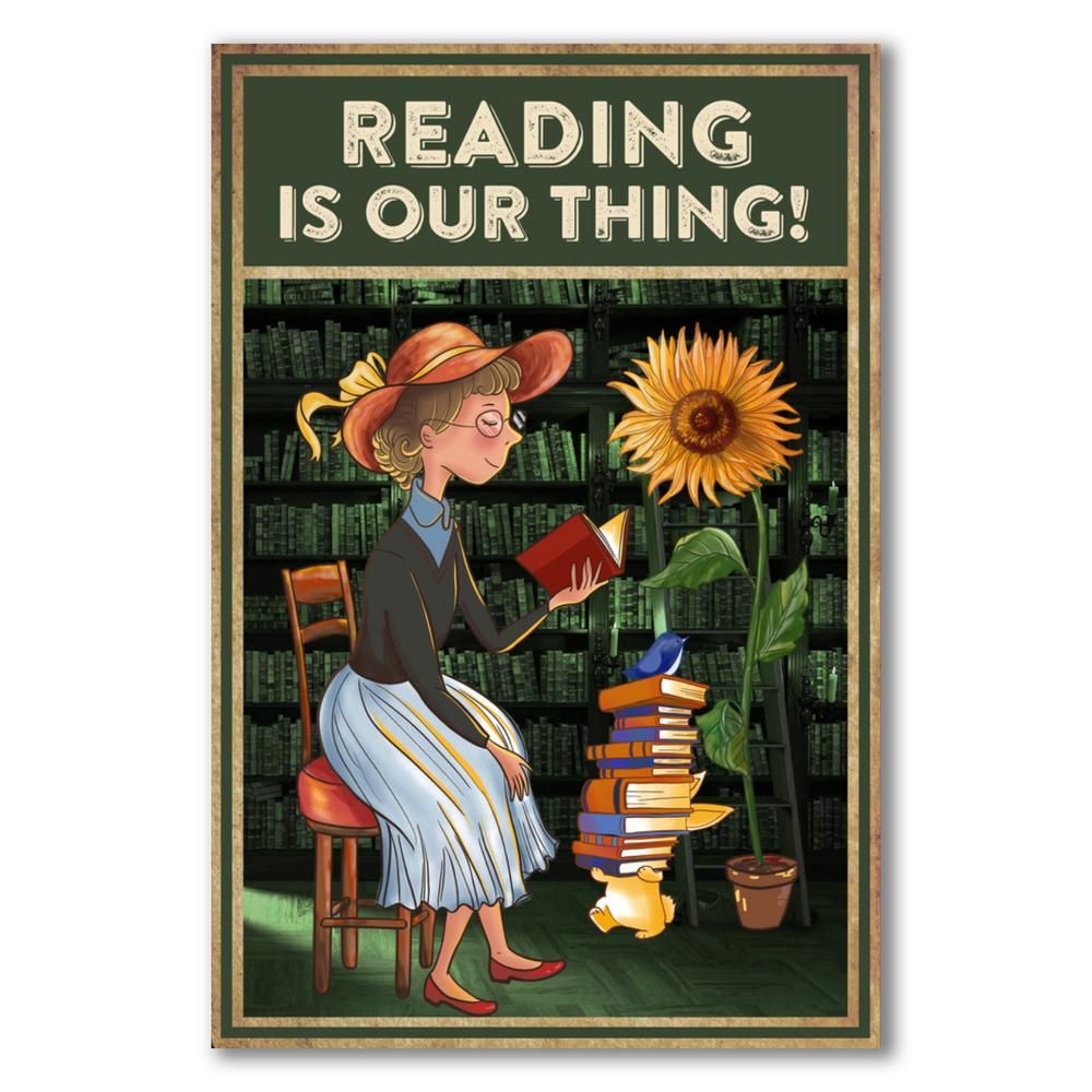 Reading is our thing! - Girl Sunflower