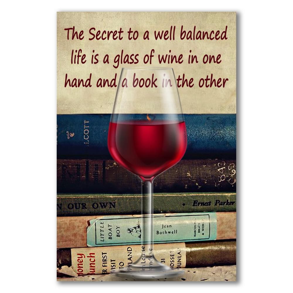 Secret to well balanced life is wine and book