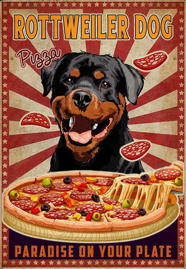 rottweiler dog - Pizza Paradise On Your Plate-MH2109
