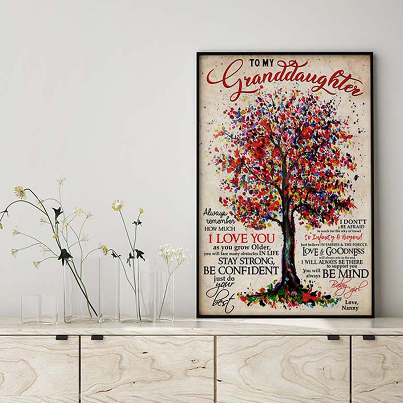 Skitongifts Wall Decoration, Home Decor, Decoration Room to My Granddaughter Vertical Always Remember How Much I Love You As You Grow Older Best MH2209