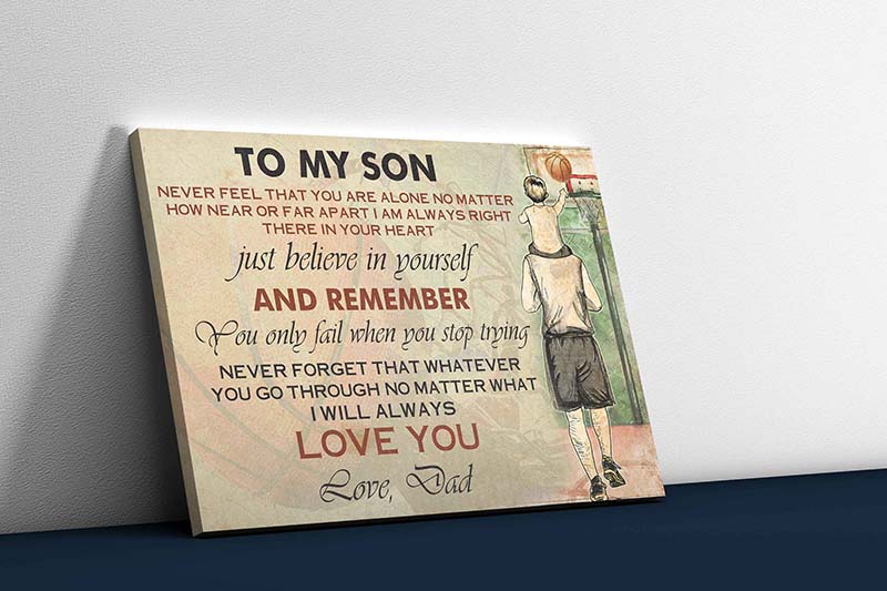 Skitongifts Wall Decoration, Home Decor, Decoration Room To My Son Basketball Dad Gifts From Father TT2102