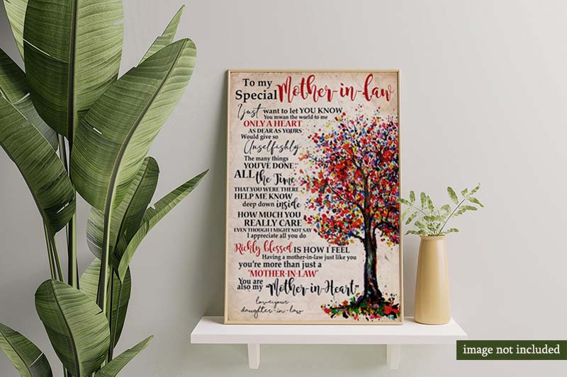Skitongifts Wall Decoration, Home Decor, Decoration Room to My Special Mother-in-Law I Just Want to Let You Know You Mean The World to Me Tree-MH2209