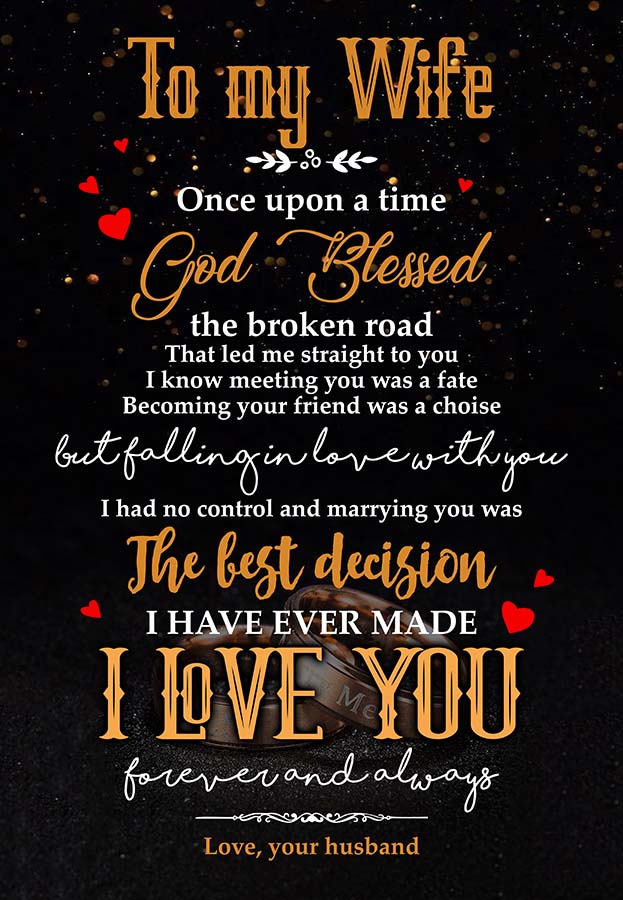 to My Wife - God Blessed The Broken Road That Led Me Straight to You-MH2209